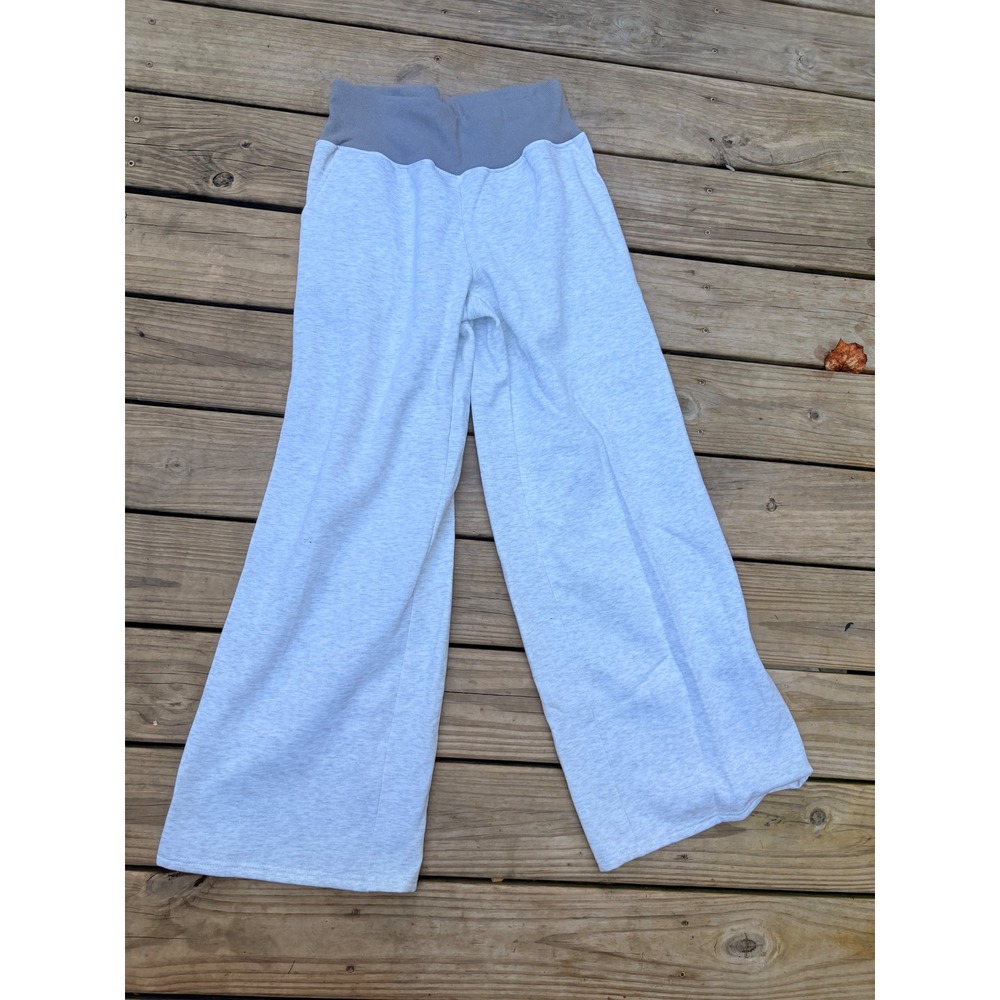 Aralina Wide Leg Lounge Pants Light Gray Heather Ribbed Waist XL C1W1TAQD58